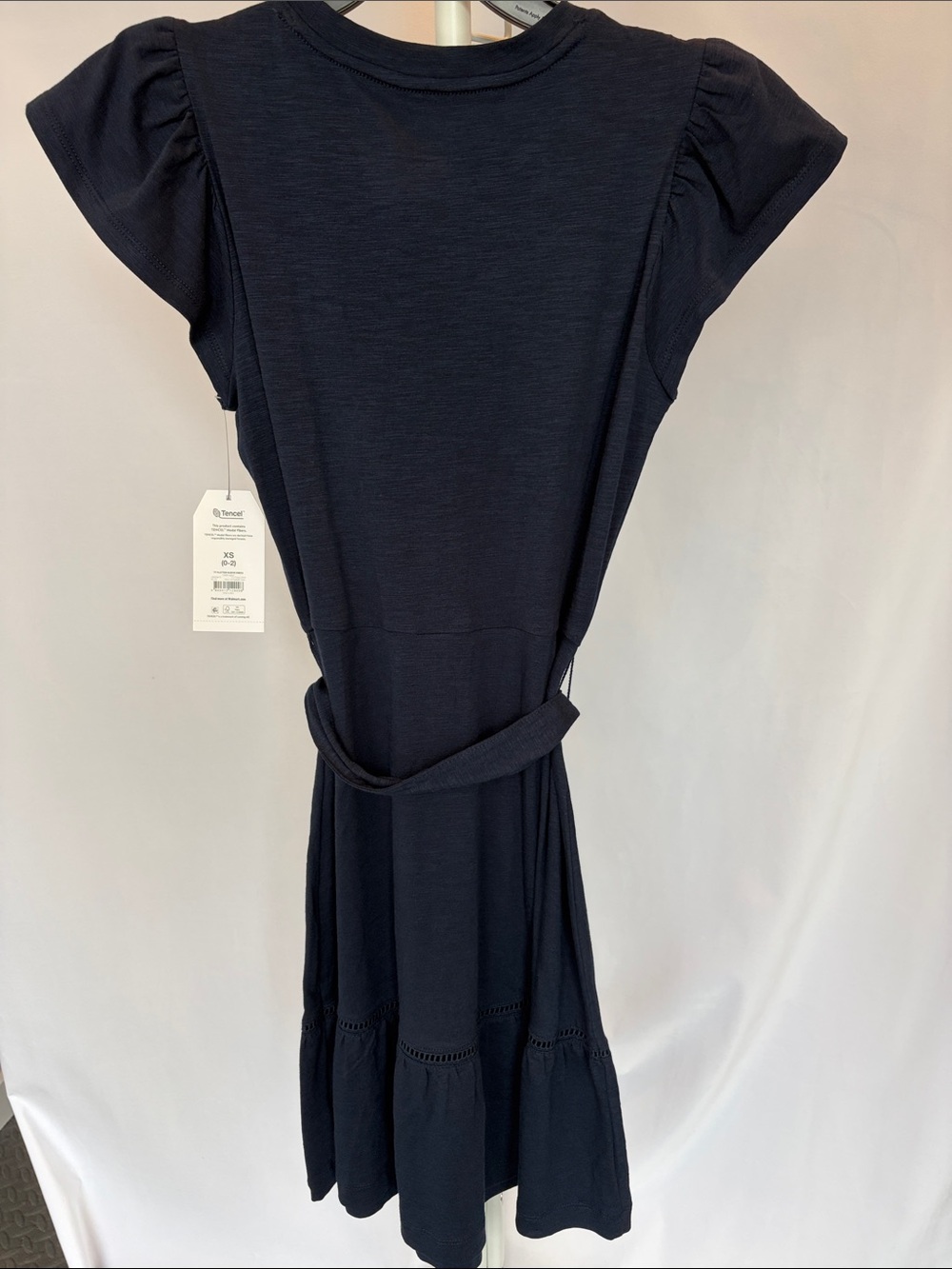 Women’s Navy short sleeve dress with belt - Picture 4 of 4
